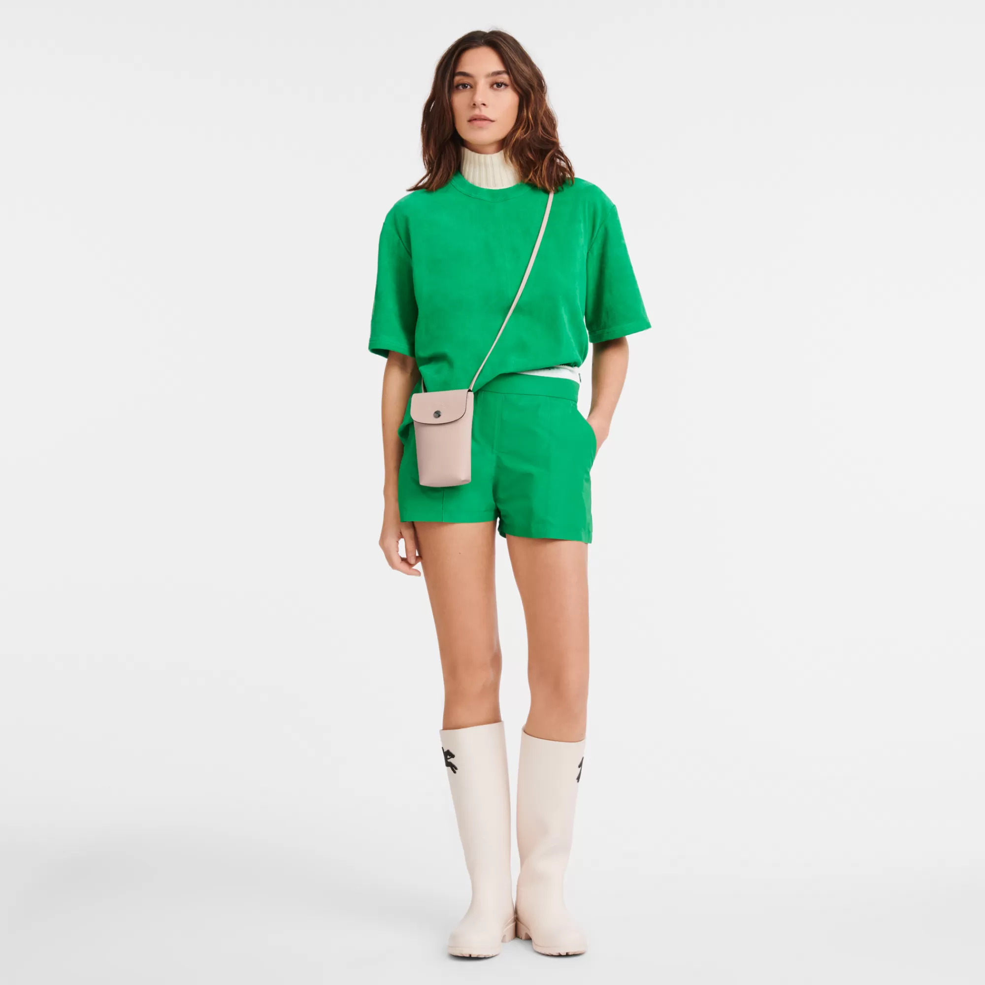 Mujer Longchamp Le Pliage Xtra Funda de teléfono con cordón de piel