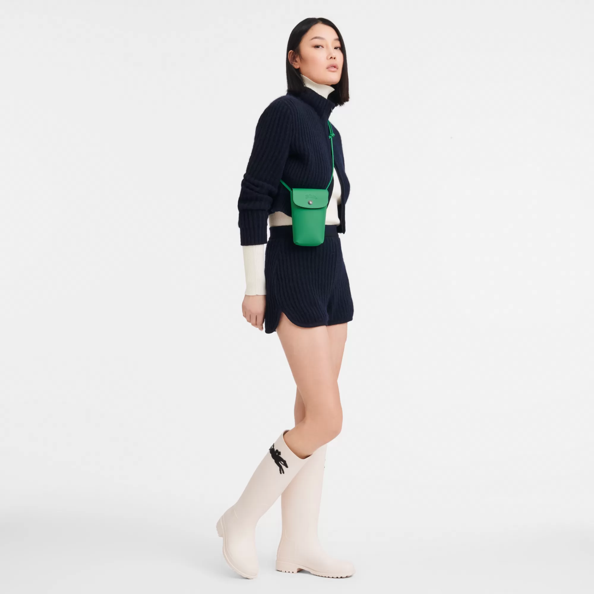 Mujer Longchamp Le Pliage Xtra Funda de teléfono con cordón de piel