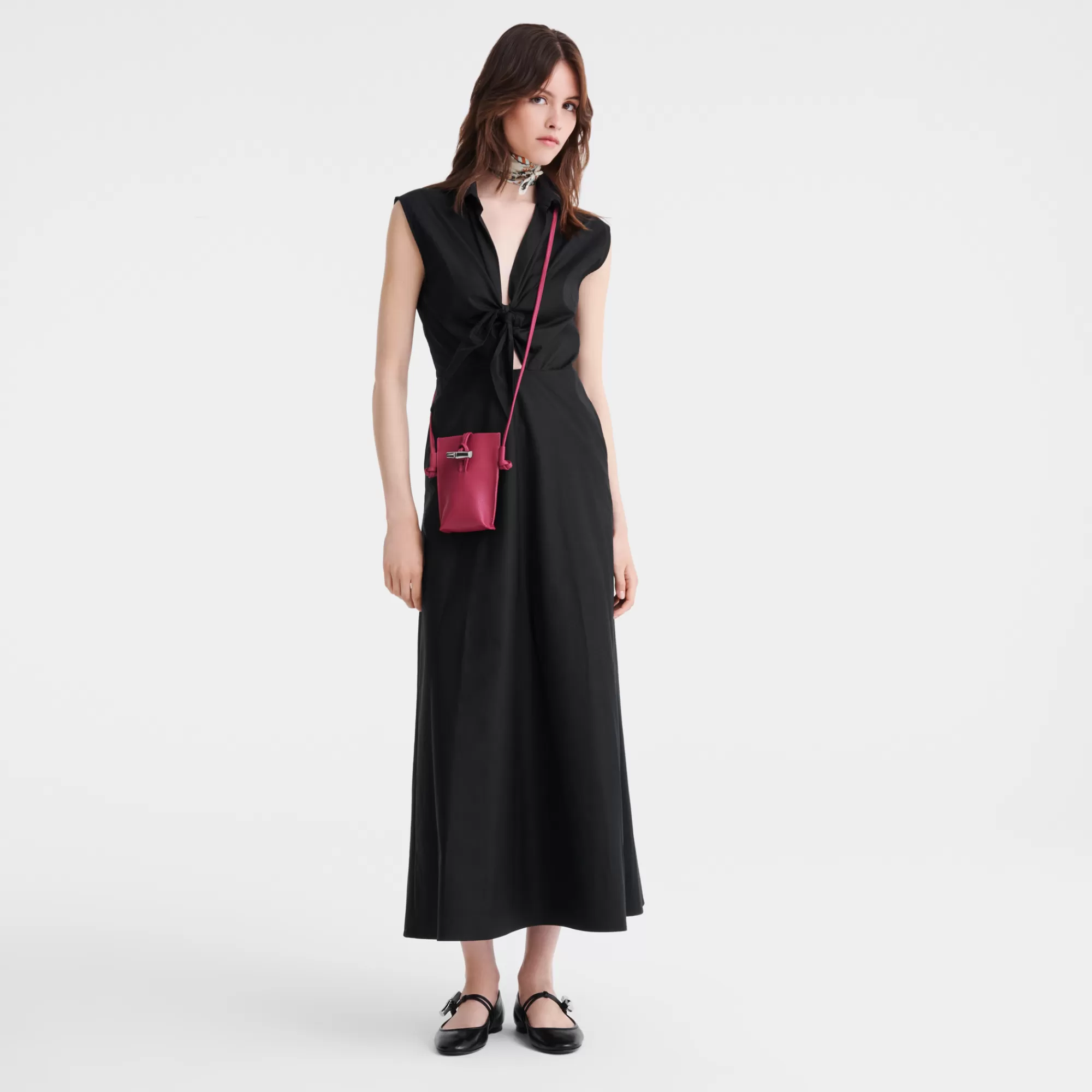 Mujer Longchamp Le Roseau Funda de teléfono con cordón de piel